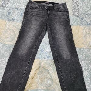Torrid Bombshell Straight Jeans 22R Black Grey Stretch Elastic Waistband